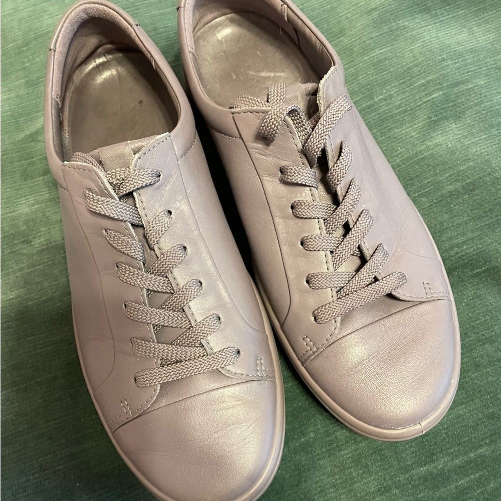 Ecco size 40 grey leather sneakers, worn 2x